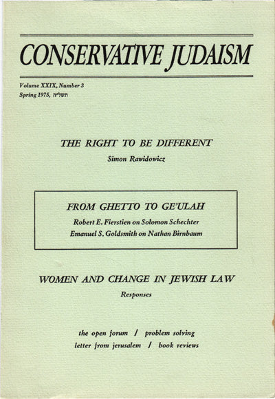 Women and Change in Jewish Law - Responses to the Fall 1974 Symposium