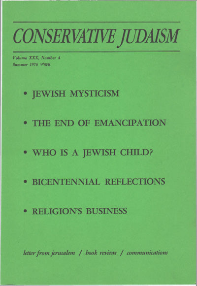 The Role of Jewish Mysticism in a Contemporary Theology of Judaism