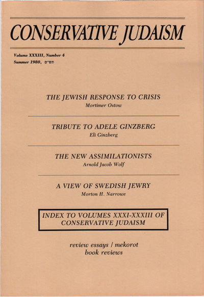 The Jewish Response to Crisis