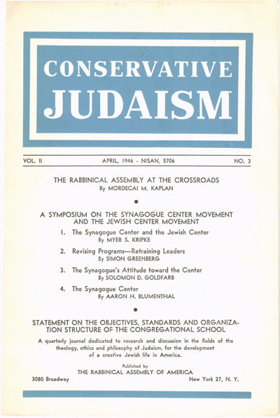 The Synagogue's Attitude Toward the Center