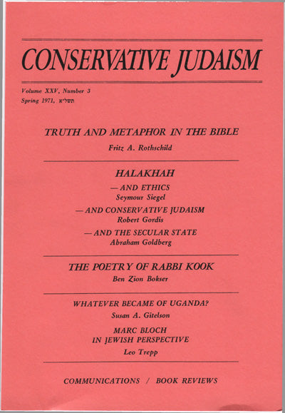 Toward a Revitalization of Halakhah in Conservative Judaism