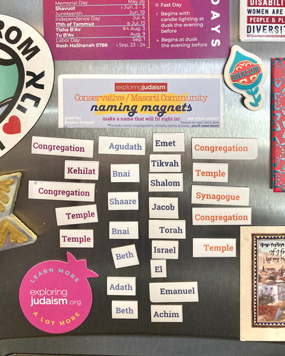 Conservative / Masorti Community Naming Magnets by Exploring Judaism